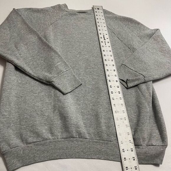 Fruit Of The Loom VTG Grey Solid Blank Crew Neck Sweatshirt Size XL Rare - Picture 7 of 7